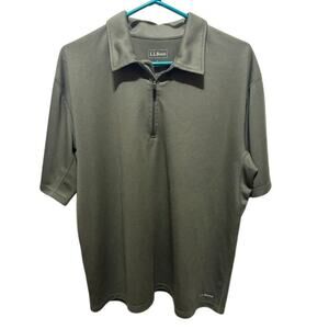 L. L. Bean Bike Shirt Cycling Jersey olive green Running 1/2 zip Athletic Men L